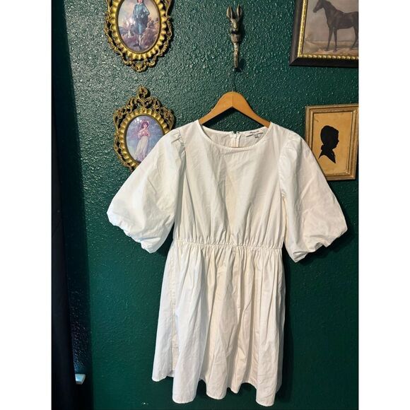 Madewell Dresses & Skirts - Madewell Puff Sleeve White Mini Dress Sz 0